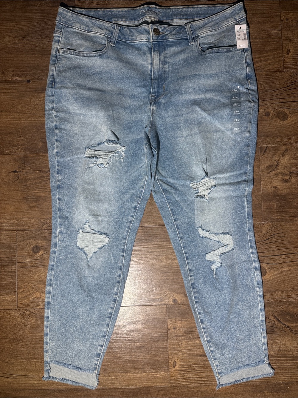 Maurices Light Blue Distressed Skinny Jeans